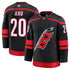 Sebastian Aho Carolina Hurricanes Fanatics Premium Home Jersey – Black "Warning Flag" Edition - Jersey Teams World
