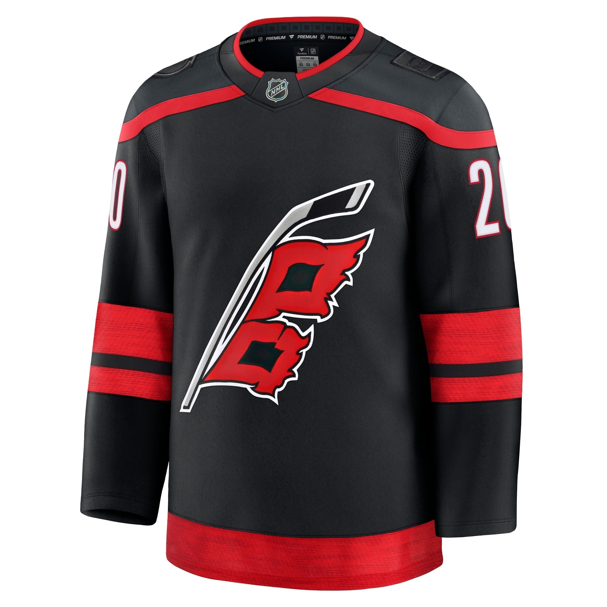 Sebastian Aho Carolina Hurricanes Fanatics Premium Home Jersey – Black "Warning Flag" Edition - Jersey Teams World