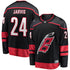 Seth Jarvis Carolina Hurricanes Fanatics Home Breakaway Jersey – Black "Warning Flag" Edition - Jersey Teams World