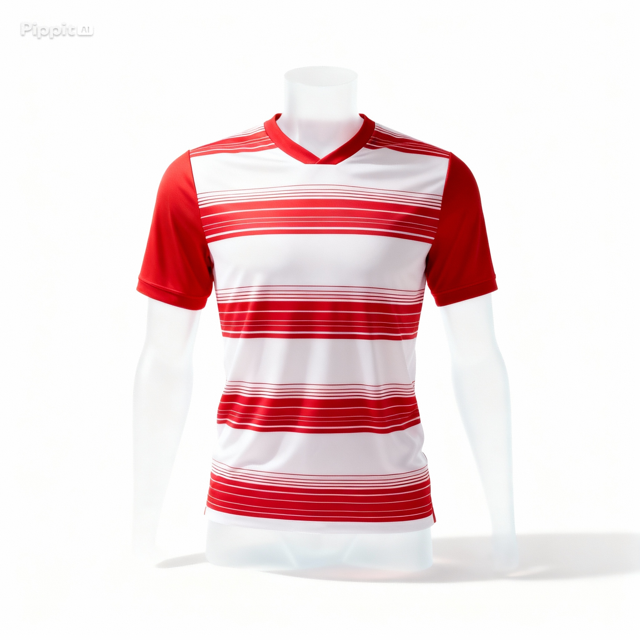 Men's Pro-Strike Soccer Jersey - Red & White Striped Kit