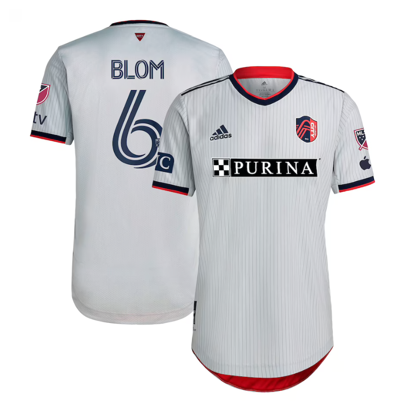 St. Louis City SC Njabulo Blom Unisex Shirt 2023/24 Player Jersey - Gray - Jersey Teams World