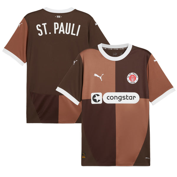 St. Pauli Puma 2024/25 Home Custom Jersey - Brown