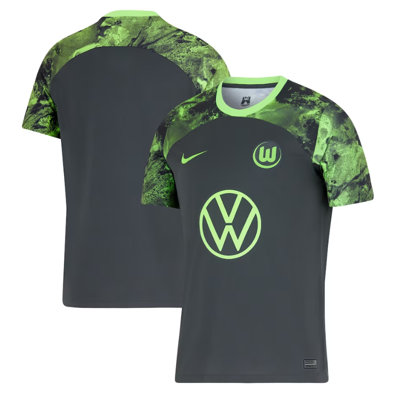 VfL Wolfsburg Away Stadium Shirt 2023-24 Custom Jersey - Black - Jersey Teams World