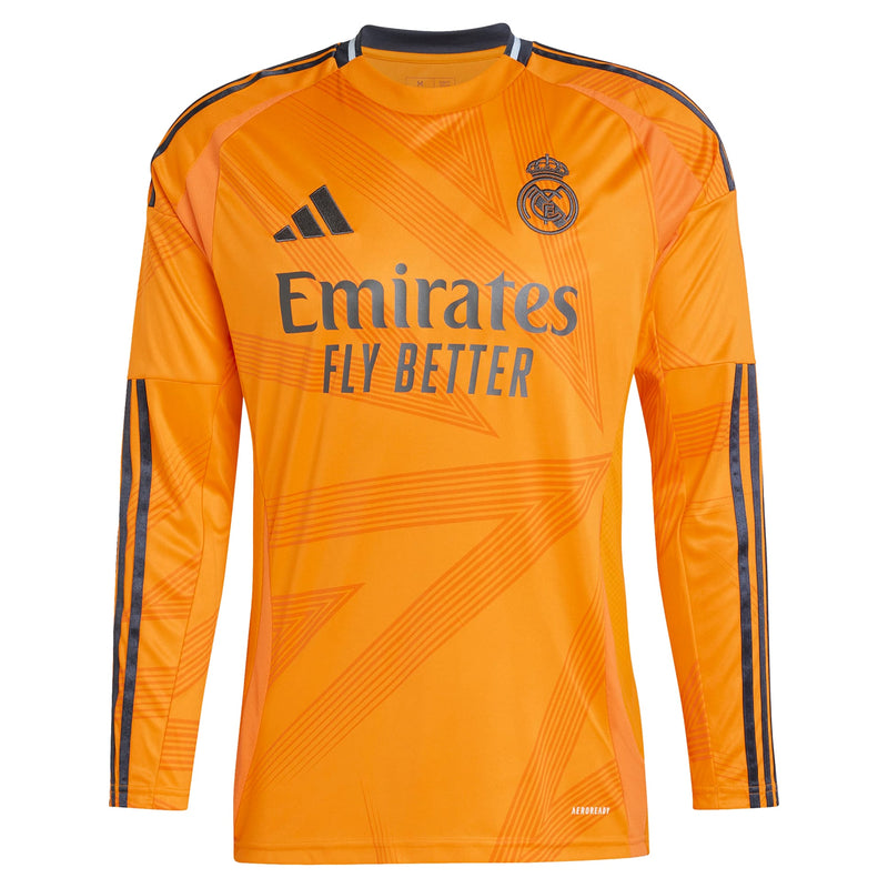 Vini Jr. Real Madrid adidas 2024/25 Away Long Sleeve Player Jersey - Orange