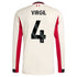 Virgil van Dijk Liverpool adidas 2025/26 Away Long Sleeve Player Jersey - White