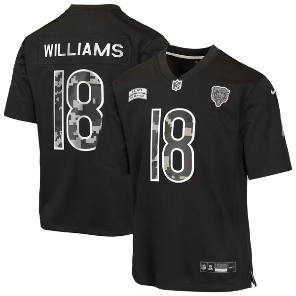 Caleb Williams Chicago Bears Nike Youth 2026 Salute to Service Game Jersey - Black