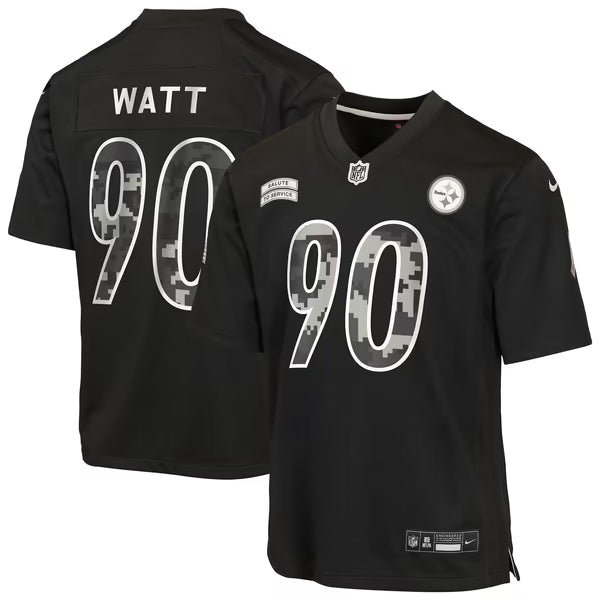 T.J. Watt Pittsburgh Steelers Nike Youth 2026 Salute to Service Game Jersey - Black