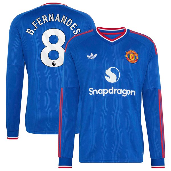 Bruno Fernandes Manchester United adidas 2026/27 Away Replica Long Sleeve Jersey - Royal