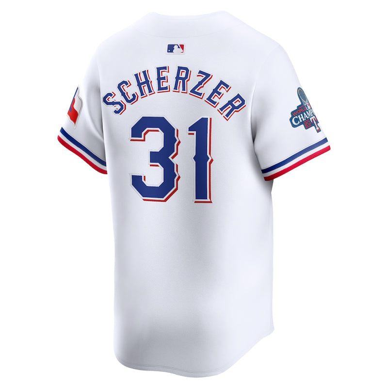 Max Scherzer Texas Rangers Nike Home 2023 World Series Champions Limited Jersey - White