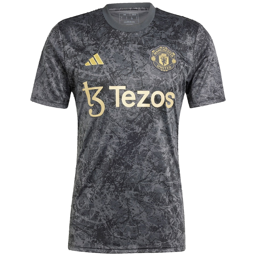 Manchester United x Stone Roses adidas 2023/24 Pre-Match Top - Black