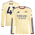 Declan Rice Arsenal adidas 2026/27 Third Replica Long Sleeve Jersey - Yellow
