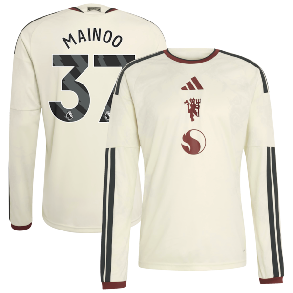 Kobbie Mainoo Manchester United adidas 2026/27 Third Replica Long Sleeve Jersey - Cream