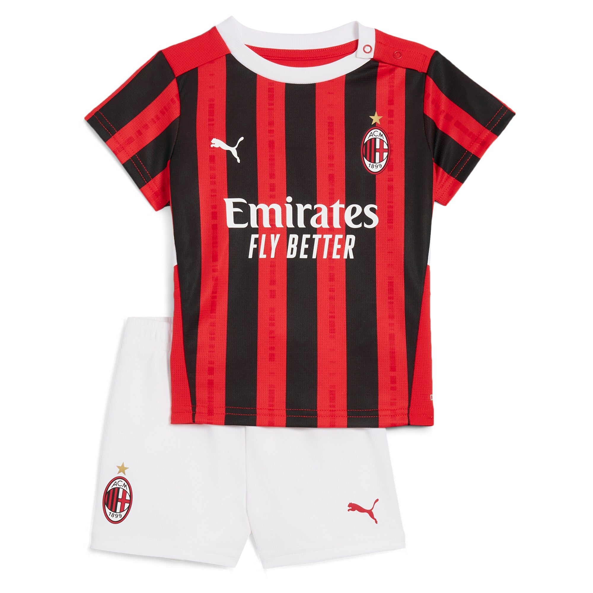 AC Milan PUMA Home Babykit 2024-25 Little Kids Custom Jersey - Red - Jersey Teams World