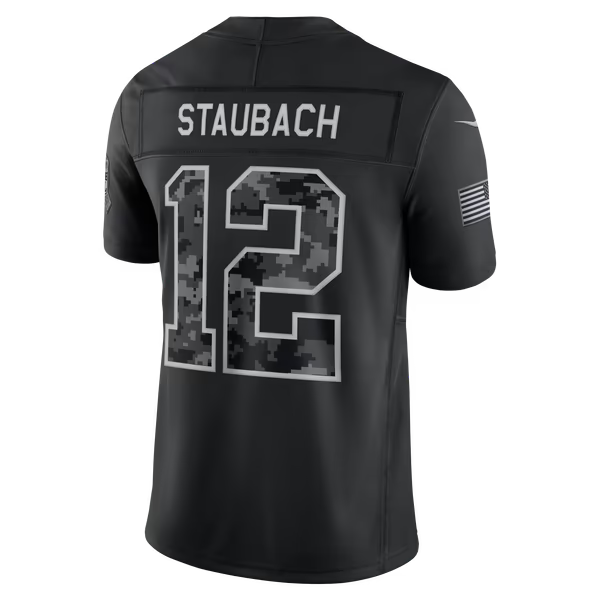 Roger Staubach Dallas Cowboys Nike 2026 Salute to Service Retired Player Stitched Limited Jersey - Black