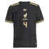 adidas Edson Alvarez Mexico Jersey 2025 black with gold details and number 4 for Mexico soccer fans