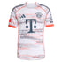 Harry Kane Bayern Munich away Adidas jersey 2026 featuring white and orange design with sponsor logos
