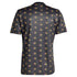 Back view of adidas Juventus pre-match top 2024 in black with yellow and pink circular pattern