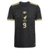 adidas Raul Jimenez Mexico 2025 Jersey in black with gold details and number 9 front design