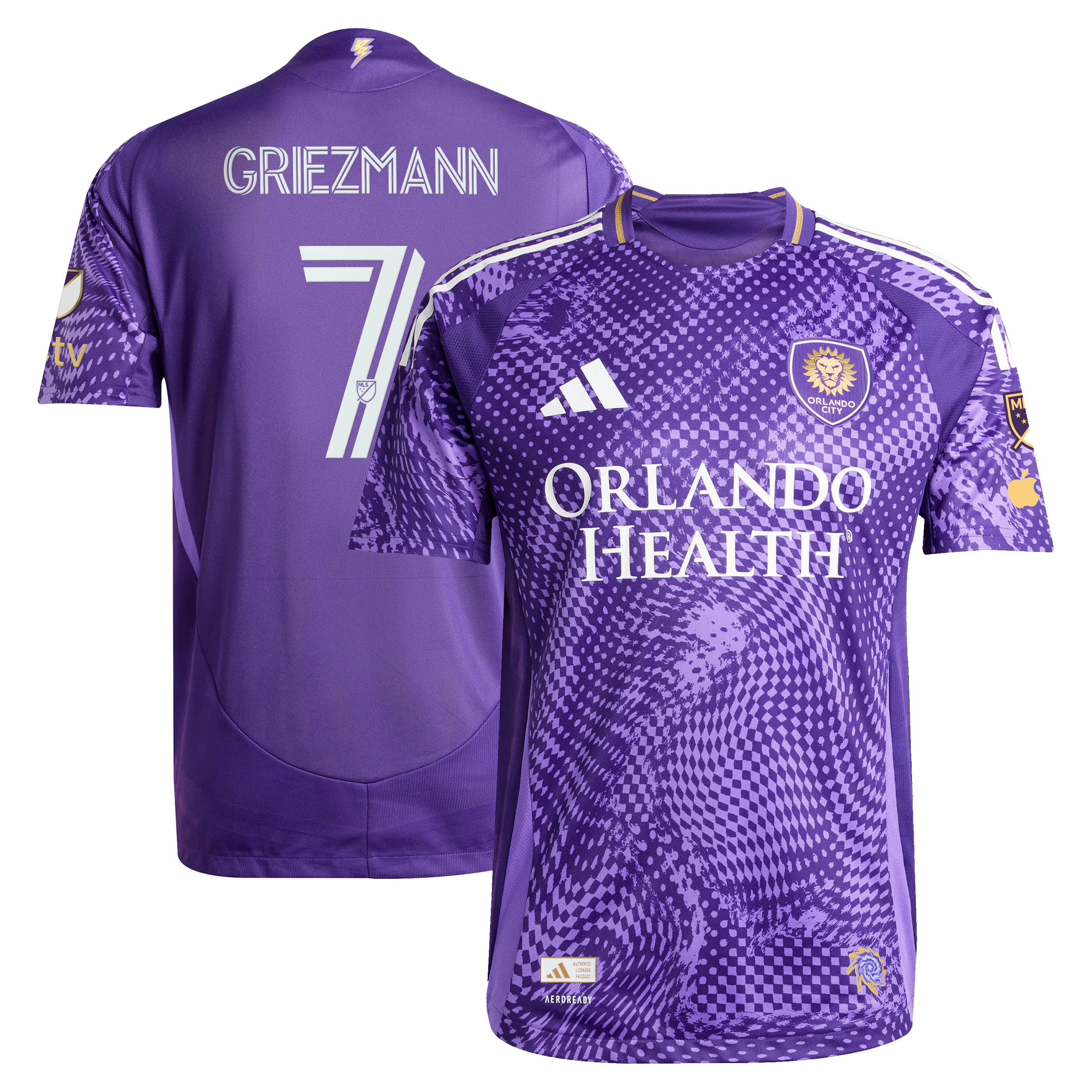 adidas Antoine Griezmann #7 Orlando City SC 2025 Perfect Storm Jersey - Purple - Jersey Teams World