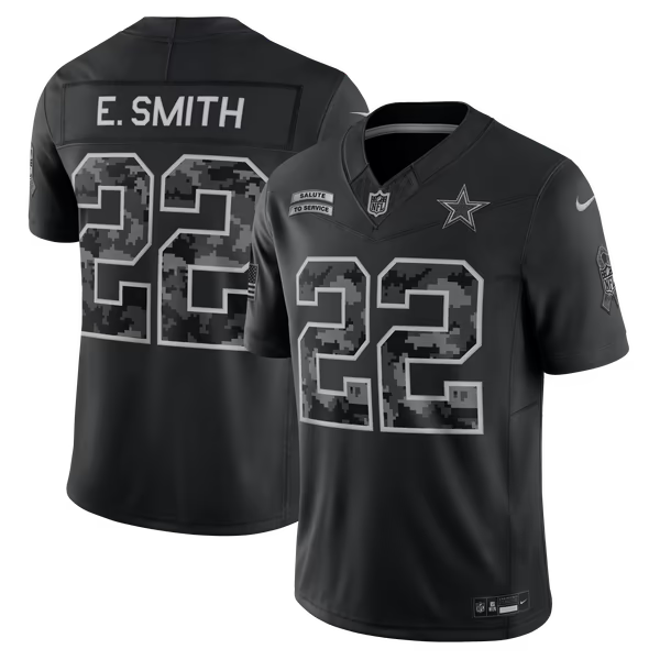 Emmitt Smith Dallas Cowboys Nike 2026 Salute to Service Retired Player Stitched Limited Jersey - Black