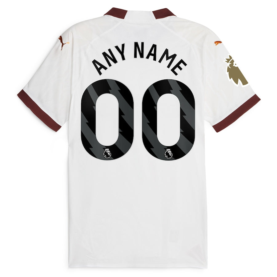 Manchester City Puma 2023/24 Away Custom Jersey - White - Jersey Teams World