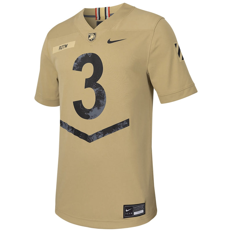 #3 Army Black Knights Nike 2023 Rivalry Collection Untouchable Football  Jersey - Tan