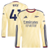 Declan Rice Arsenal adidas 2026/27 Third Replica Long Sleeve Jersey - Yellow