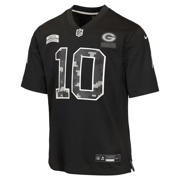 Jordan Love Green Bay Packers Nike Youth 2026 Salute to Service Game Jersey - Black