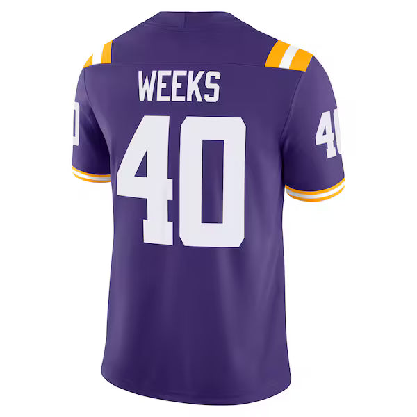 Whit Weeks LSU Tigers Nike Home Game Jersey - Purple