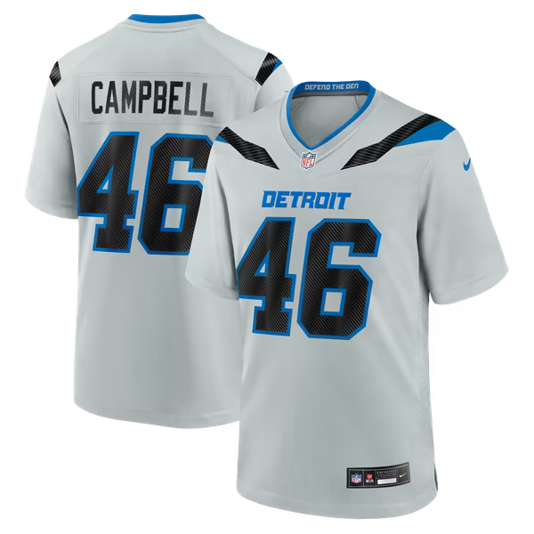 Jack Campbell Detroit Lions Nike 2026 Rivalries Collection Game Jersey - Silver