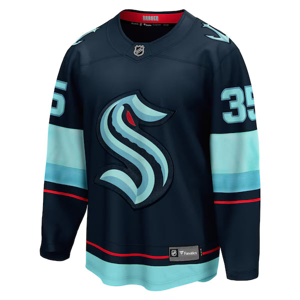 Joey Daccord Seattle Kraken Fanatics Home Breakaway Player Jersey - Deep Sea Blue