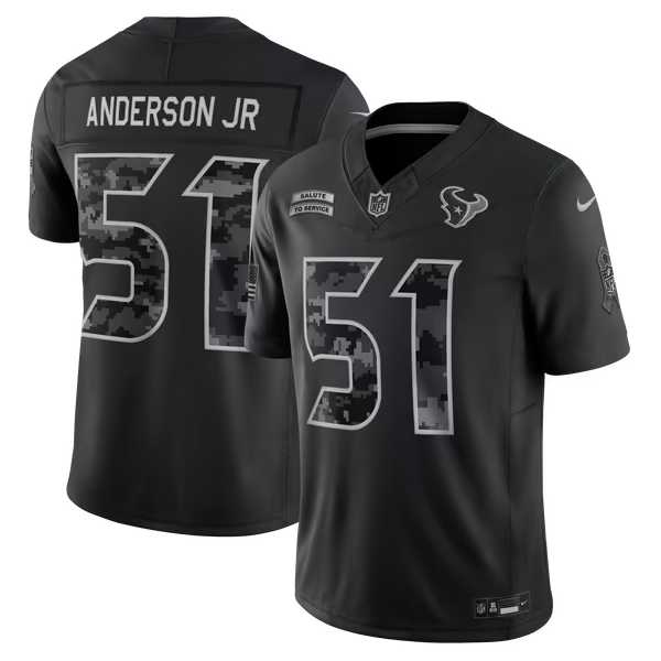 Will Anderson Jr. Houston Texans Nike 2026 Salute to Service Stitched Limited Jersey - Black