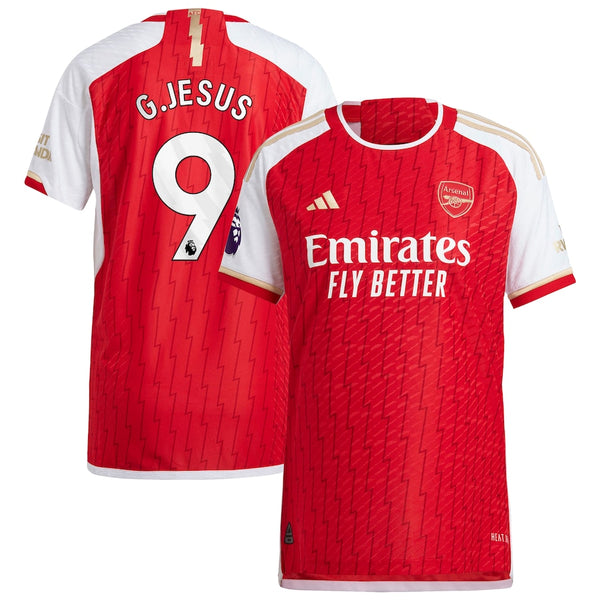 Gabriel Jesus Arsenal adidas 2023/24 Home Player Jersey - Red