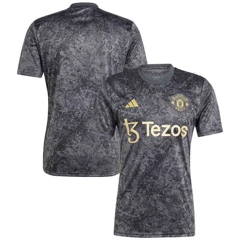 Manchester United x Stone Roses adidas 2023/24 Pre-Match Top - Black