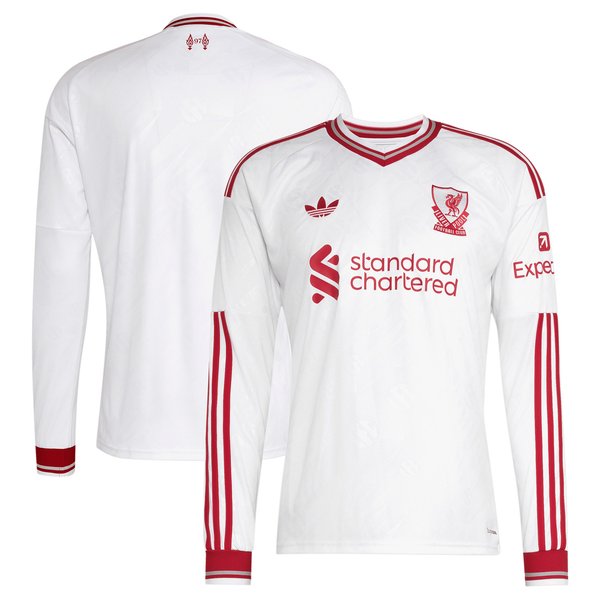 Liverpool adidas 2026/27 Away Replica Long Sleeve Jersey - White