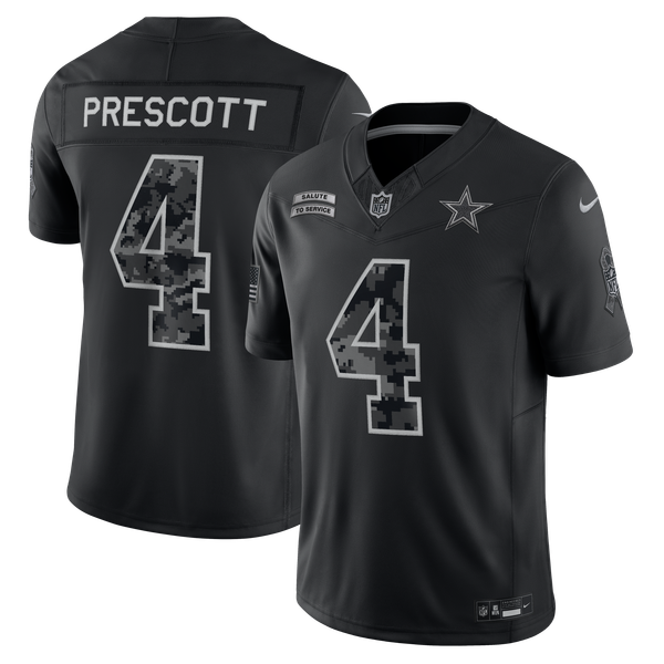 Dak Prescott Dallas Cowboys Nike 2026 Salute to Service Stitched Limited Jersey - Black