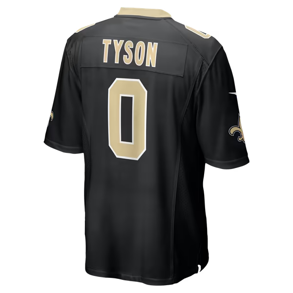 Jordyn Tyson New Orleans Saints Nike 60th Season Patch Game Jersey - Black