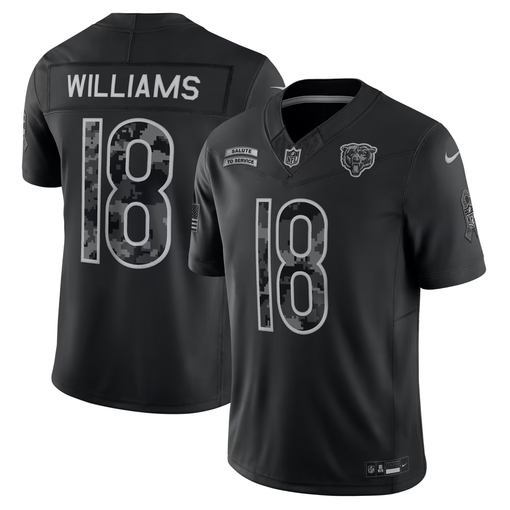 Caleb Williams Chicago Bears Nike 2026 Salute to Service Stitched Limited Jersey - Black