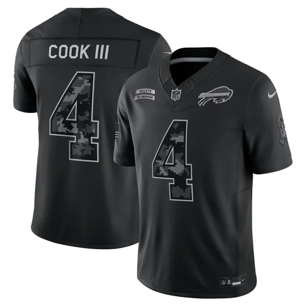 James Cook III Buffalo Bills Nike 2026 Salute to Service Stitched Limited Jersey - Black