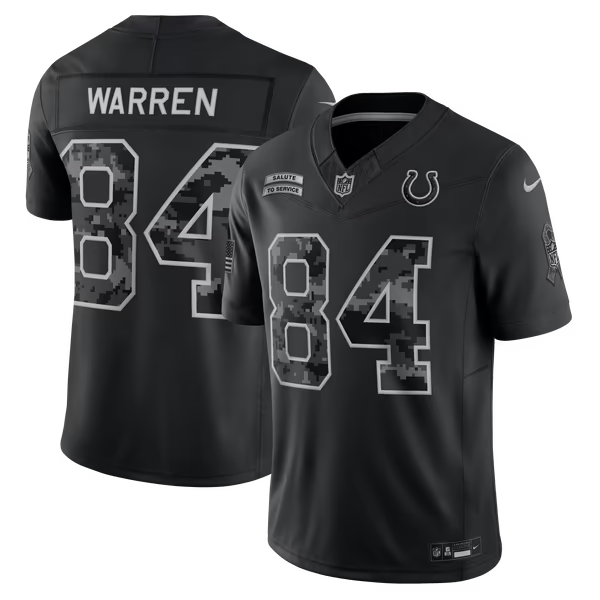 Tyler Warren Indianapolis Colts Nike 2026 Salute to Service Stitched Limited Jersey - Black