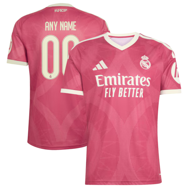 Real Madrid adidas 2026/27 Third Replica Custom Jersey - Pink