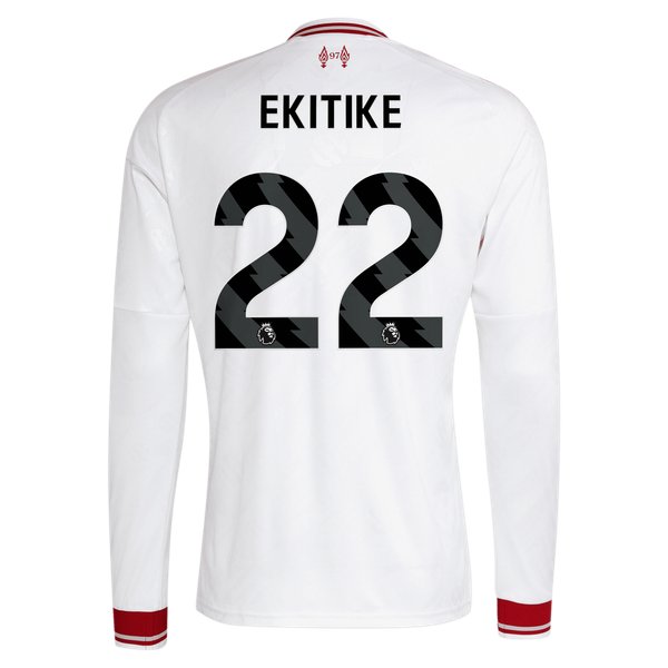 Hugo Ekitike Liverpool adidas 2026/27 Away Replica Long Sleeve Jersey - White