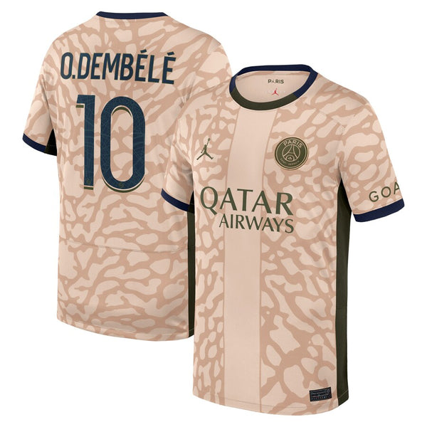 Ousmane Dembélé Paris Saint-Germain Jordan Brand  2023/24 Fourth Stadium  Player Jersey – Tan