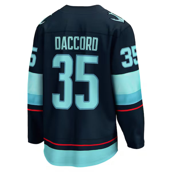 Joey Daccord Seattle Kraken Fanatics Home Breakaway Player Jersey - Deep Sea Blue