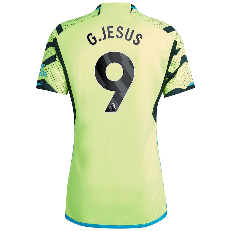 Gabriel Jesus Arsenal adidas 2023/24 Away Player Jersey - Yellow