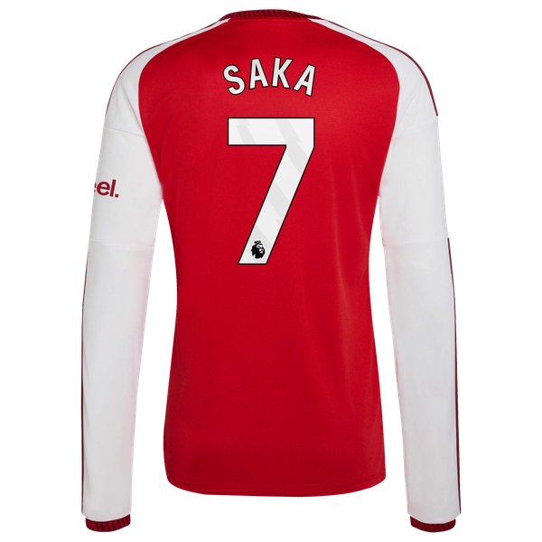 Bukayo Saka Arsenal adidas 2026/27 Home Replica Long Sleeve Jersey - Red