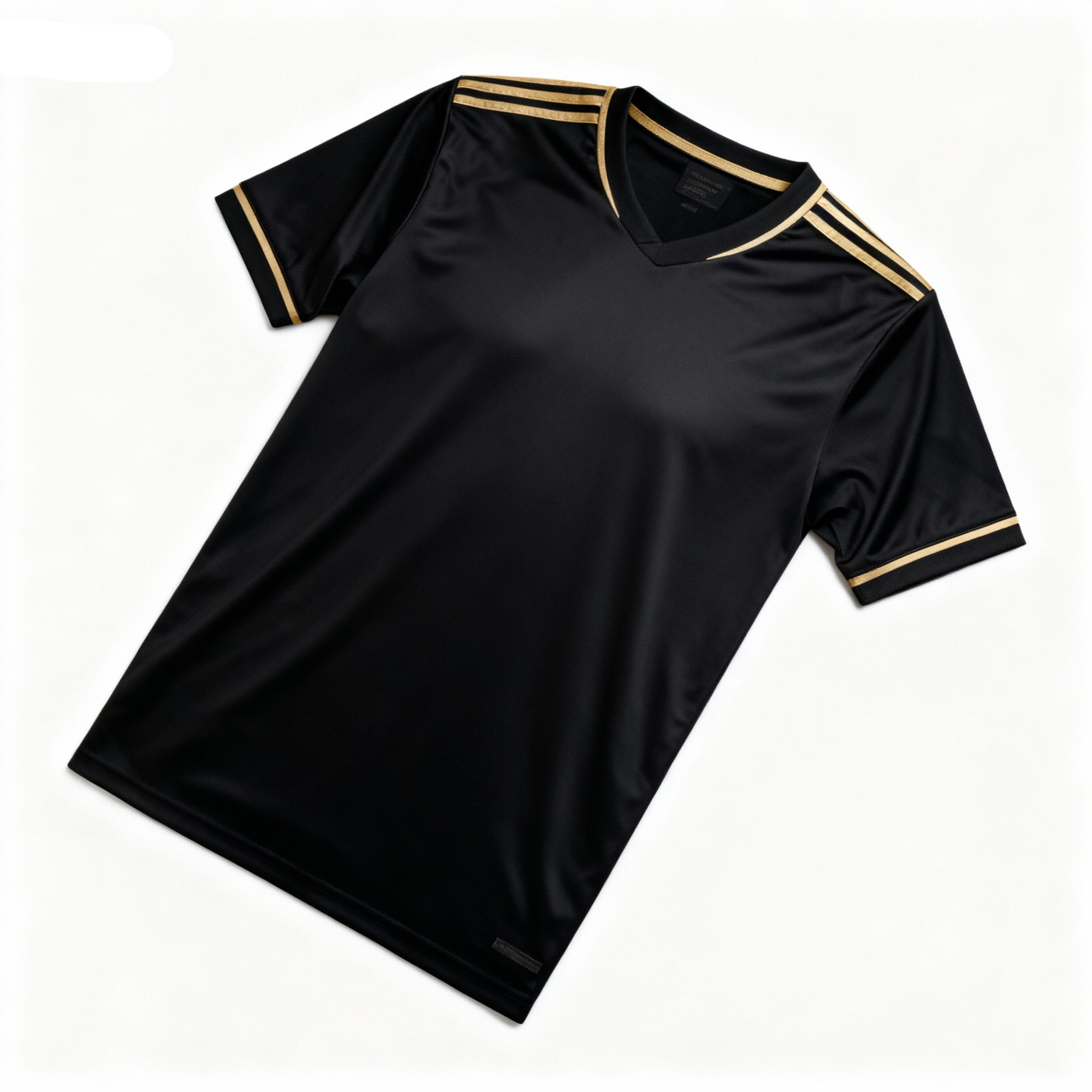 Men's Elite Knight Soccer Jersey - Black with Gold Stripe Performance Fit