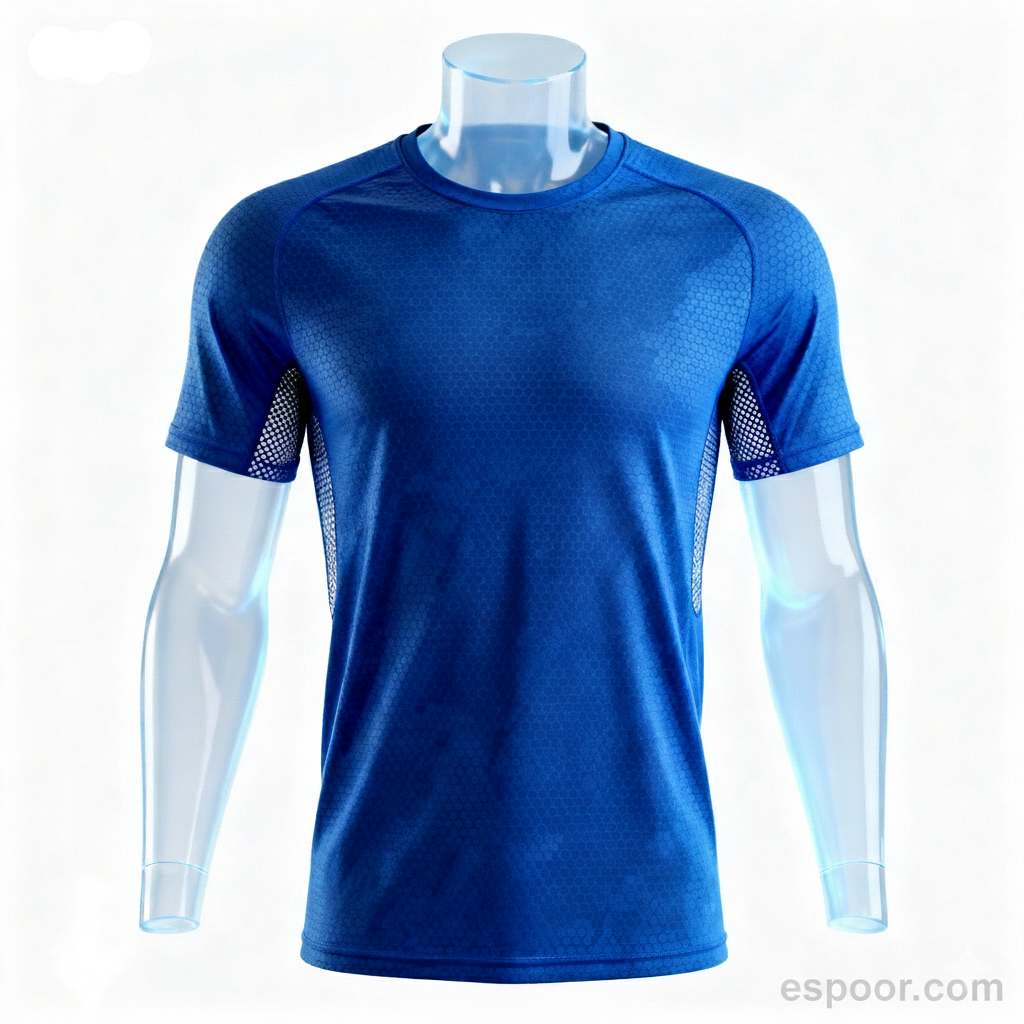 Men's Aero-Hex Running Shirt - Royal Blue with Breathable Ventilation Mesh