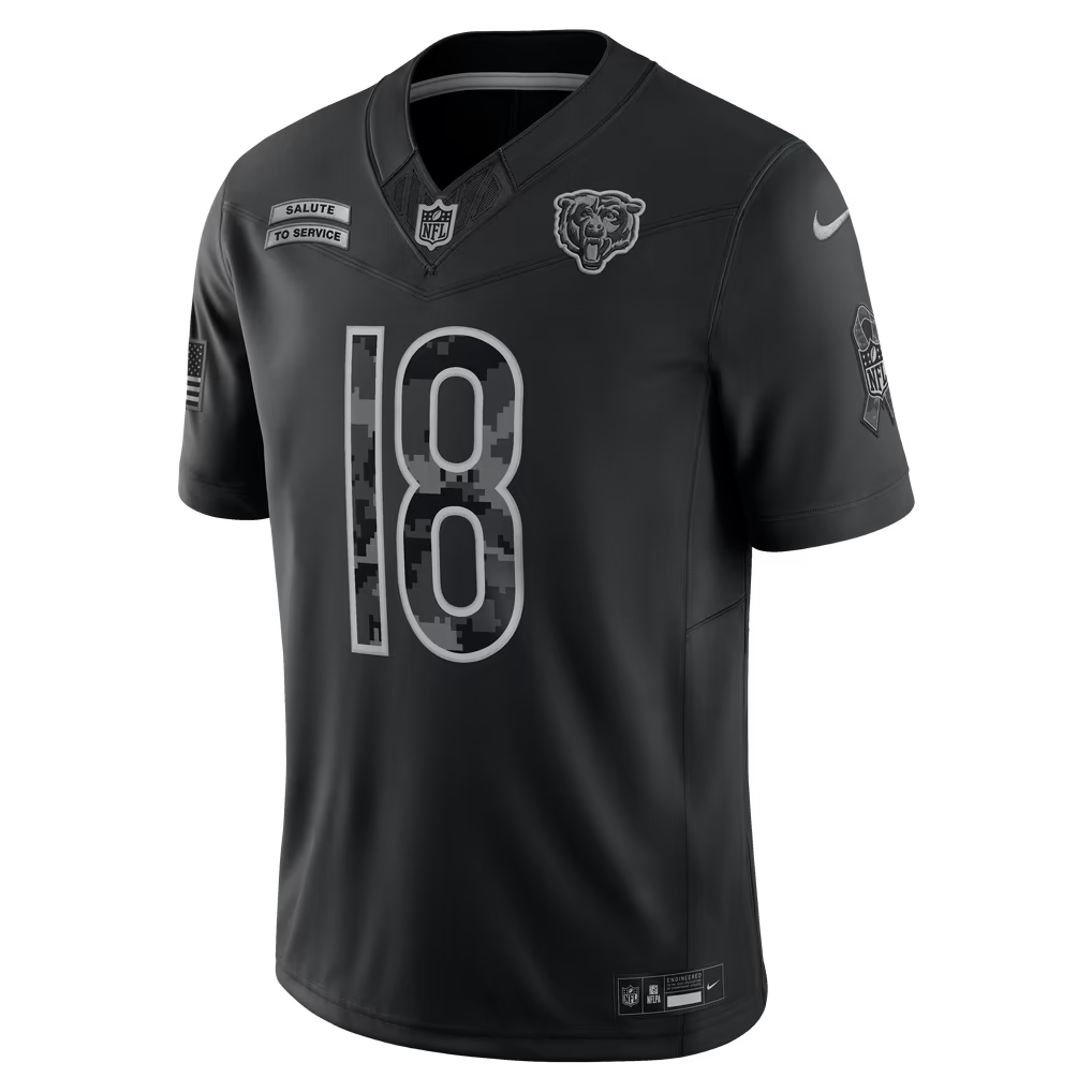 Caleb Williams Chicago Bears Nike 2026 Salute to Service Stitched Limited Jersey - Black