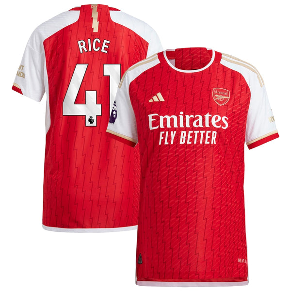 Declan Rice Arsenal adidas 2023/24 Home Player Jersey - Red